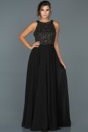 Длинное Помолвочное Платье Черный ABU435