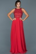 Длинное Помолвочное Платье красный ABU435