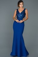 Длинное Выпускное Платье Русалка Ярко-синий ABU417
