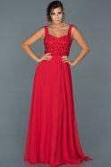 Длинное Помолвочное Платье красный ABU419