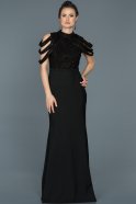 Длинное Выпускное Платье Черный ABU457