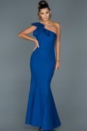 Длинное Выпускное Платье Русалка Ярко-синий ABU068