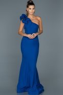 Длинное Выпускное Платье Русалка Ярко-синий ABU414