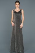 Длинное Выпускное Платье Черный ABU442