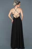 Длинное Выпускное Платье Черный ABU452