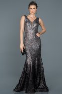Длинное Выпускное Платье Русалка Фиолетово-золотистый ABU431