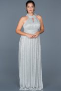 Длинное Свободное Вечернее Платье Серый ABU413