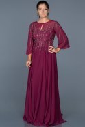 Длинное Свободное Вечернее Платье Фиолетовый ABU464