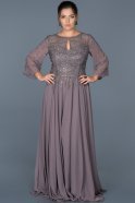 Длинное Свободное Вечернее Платье Лавандовый ABU464