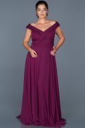 Длинное Свободное Вечернее Платье Сливовый ABU012