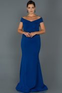 Длинное Свободное Вечернее Платье Ярко-синий ABU077