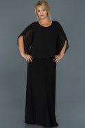 Длинное Свободное Вечернее Платье Черный ABU469