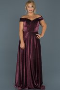Длинное Свободное Вечернее Платье Сливовый ABU466