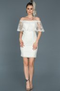 Короткое Вечернее Платье Белый ABK277