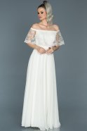Длинное Помолвочное Платье Белый ABU505