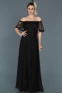 Длинное Помолвочное Платье Черный ABU505