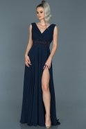 Длинное Помолвочное Платье Темно-синий ABU448
