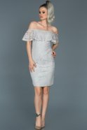 Короткое Вечернее Платье Серый ABK038
