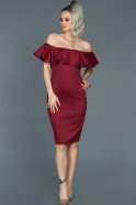 Короткое Вечернее Платье Бордовый ABK258