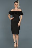 Короткое Вечернее Платье Черный ABK258