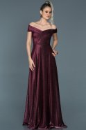 Длинное Помолвочное Платье Бордовый ABU446