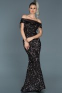 Длинное Вечернее Платье Русалка Серый ABU497