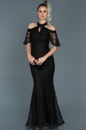 Длинное Вечернее Платье Русалка Черный ABU456