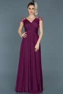 Длинное Вечернее Платье Сливовый ABU025