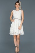 Короткое Вечернее Платье Белый ABK028