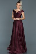 Длинное Помолвочное Платье Сливовый ABU496
