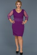 Короткое Свободное Вечернее Платье Пурпурный ABK223