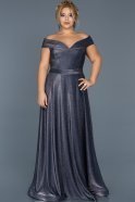 Длинное Свободное Вечернее Платье Темно-синий ABU496