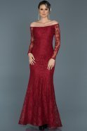 Длинное Вечернее Платье Бордовый ABU011