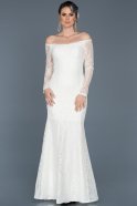 Длинное Вечернее Платье Белый ABU011