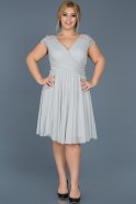 Короткое Свободное Вечернее Платье Серый ABK306