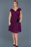 Короткое Свободное Вечернее Платье Пурпурный ABK306