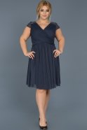 Короткое Свободное Вечернее Платье Индиго ABK306