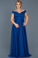 Длинное Свободное Вечернее Платье Ярко-синий ABU020
