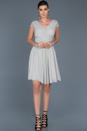 Короткое Платье На Приглашение Серый ABK361