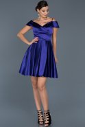 Короткое Атласное Пригласительное Платье Пурпурный ABK309