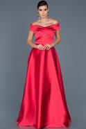 Длинное Атласное Платье Для Помолвки красный ABU541