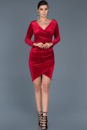 Бархатное Пригласительное Платье красный ABK332