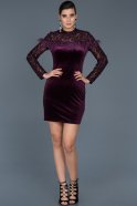 Бархатное Пригласительное Платье Пурпурный ABK321