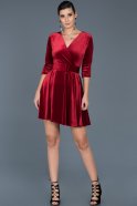 Бархатное Пригласительное Платье красный ABK295