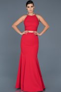 Длинное Вечернее Платье Русалка красный ABU545