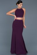 Длинное Вечернее Платье Русалка Пурпурный ABU545
