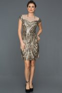 Короткое Вечернее Платье Серый ABK054