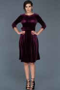 Бархатное Пригласительное Платье Пурпурный ABK316