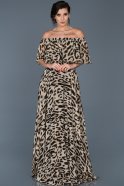 Длинное Вечернее Платье принт-леопардовый ABU267