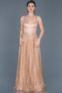 Длинное Помолвочное Платье Бронзовый ABU236